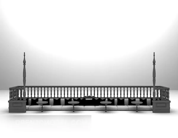 Classical Long Sofa 3d model Classical Long Sofa 3d model