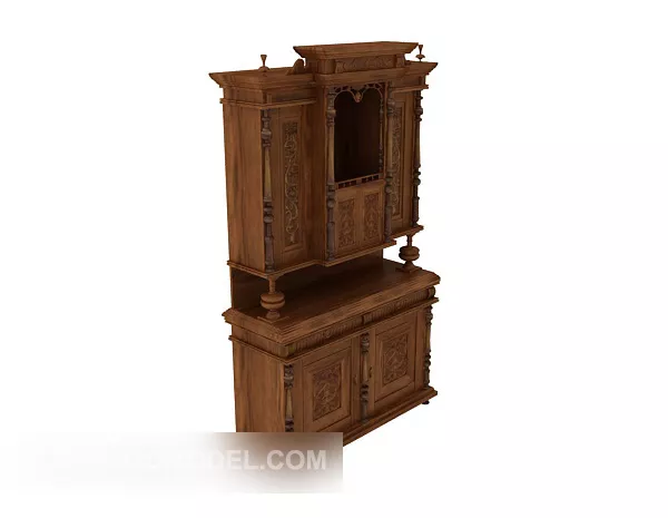 Classical Side Cabinet Wooden 3d model Classical Side Cabinet Wooden 3d model