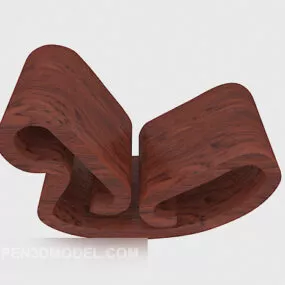Classical Brown Wood Chair 3d model