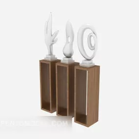 Display Cabinet With Figurine Decoration 3d model
