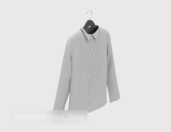 Grey Clothes Jacket 3d model Grey Clothes Jacket 3d model