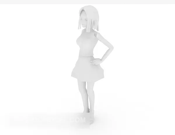 Clothing Girl Character 3d model Clothing Girl Character 3d model