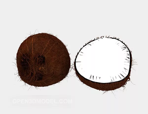Slice Coconut Fruit 3d model Slice Coconut Fruit 3d model