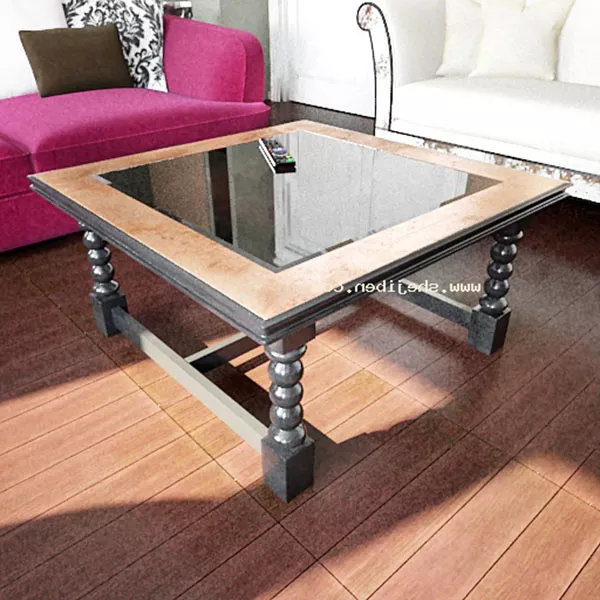 Coffee Table Retro Leg 3d model Coffee Table Retro Leg 3d model