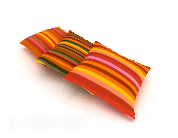 Group Pillows Wrinkle Style 3d model