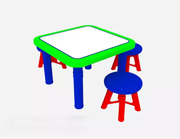 Color Children’s Table And Chair 3d model Color Children’s Table And Chair 3d model