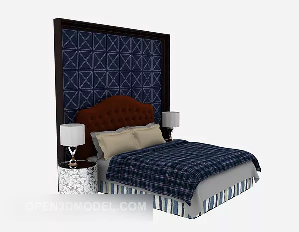 Color Double Bed 3d model Color Double Bed 3d model