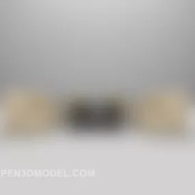 Combination Sofa Beige Color 3d model