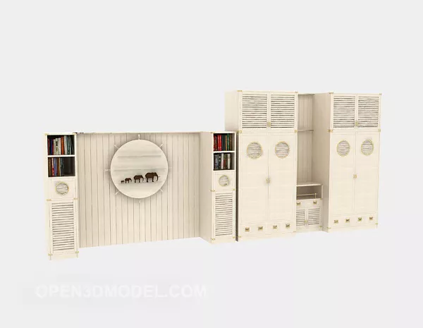 Bookshelf Simple Style 3d model