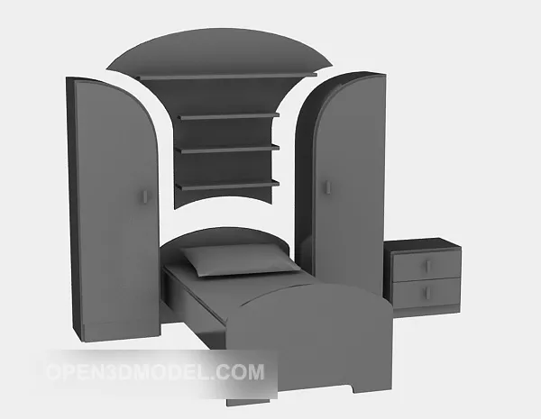 Combined Children Bed 3d model Combined Children Bed 3d model
