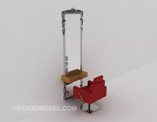 Common Barbershop Mirror 3d model Common Barbershop Mirror 3d model