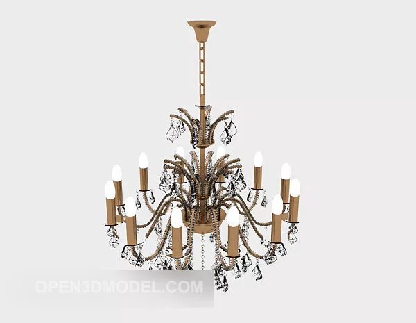 Common European Crystal Chandelier 3d model Common European Crystal Chandelier 3d model