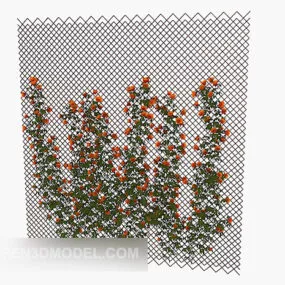 Common Flower On Wall 3d model