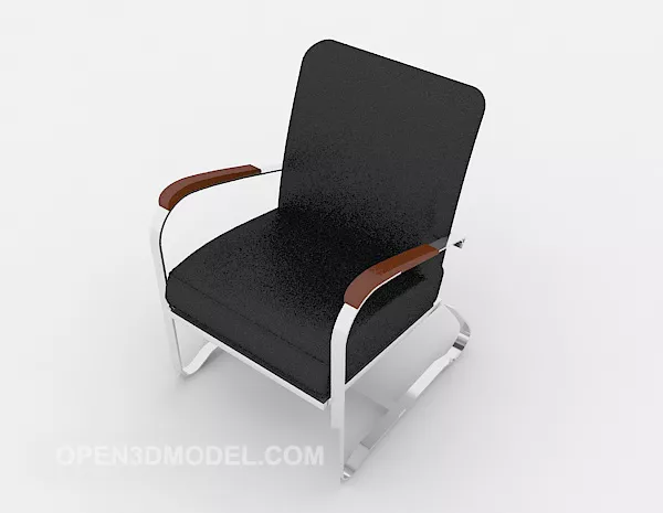 Common Office Chair Black Leather 3d model Common Office Chair Black Leather 3d model