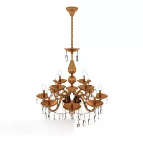 Common Gold Chandelier 3d model