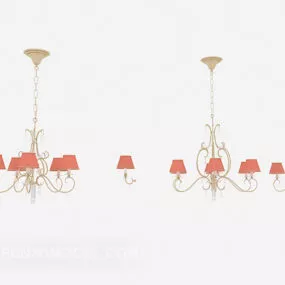 Home European Chandelier Living Room 3d model