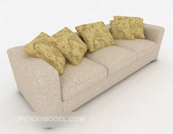 Common Home Three-person Sofa 3d model Common Home Three-person Sofa 3d model