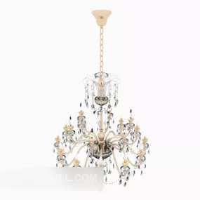 Common Minimalist Crystal Chandelier Design 3d model