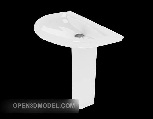 Antique Marble Washbasin With Mirror 3d model