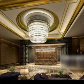 Company Lobby Chandelier 3d model