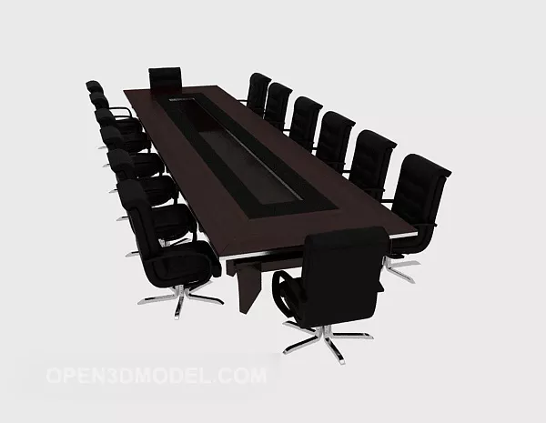 Company Solid Wood Conference Table 3d model Company Solid Wood Conference Table 3d model