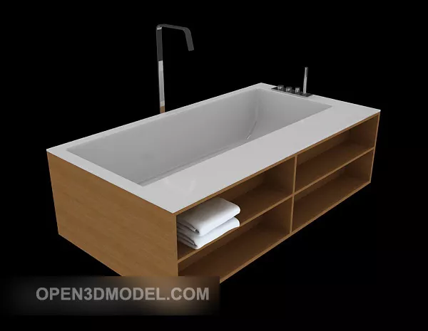 Plastic Whirlpool Bathtub 3d model