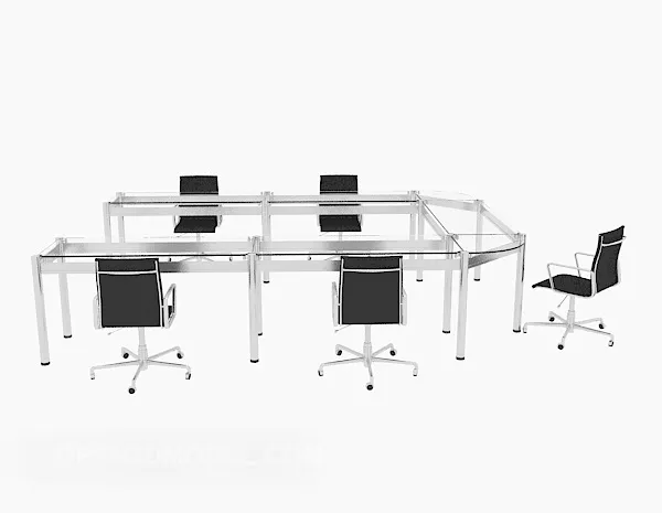 Conference Glass Table Chair 3d model Conference Glass Table Chair 3d model