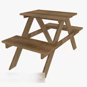 Conjoined Logs Table And Chair 3d model