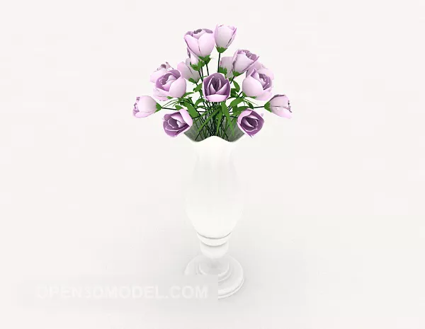 Continental White Porcelain Vase Set 3d model Continental White Porcelain Vase Set 3d model