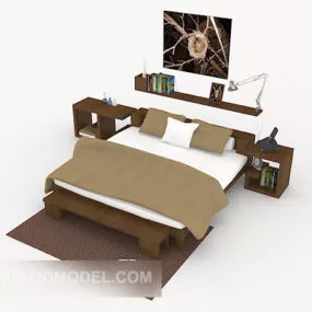 Convenient Double Bed 3d model