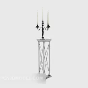 Corner Lighting Frame With Candlestick 3d model
