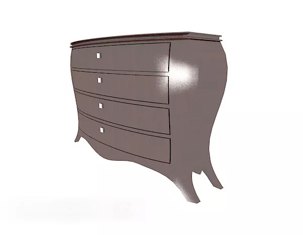 County Road Brown Solid Wood Cabinet 3d model County Road Brown Solid Wood Cabinet 3d model
