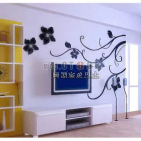Apartment Living Room With Tv 3d model