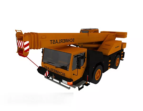 Movable Wheels Crane 3d model