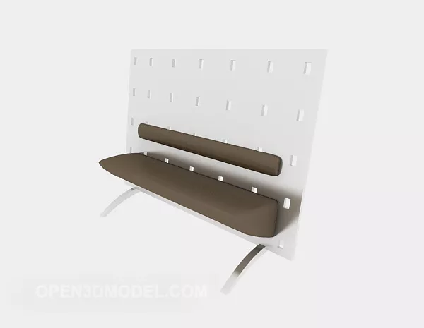 Old Wood Bench, Iron Frame Bench 3d model