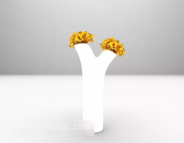 Glass Vase Red Flower 3d model
