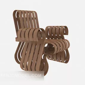 Creative Wood Lounge Chair 3d model