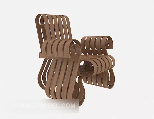 Curved Lounge Chair Roberti 3d model