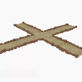 Landscape Cross Road Path 3d model