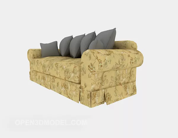 Crushed Flower Double Sofa 3d model Crushed Flower Double Sofa 3d model