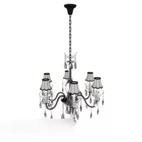 Silver Crystal European Chandelier 3d model