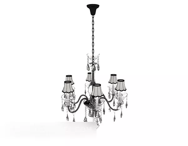 Silver Crystal European Chandelier 3d model Silver Crystal European Chandelier 3d model
