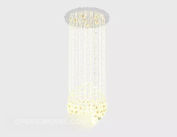 Crystal Long Chandelier 3d model Crystal Long Chandelier 3d model