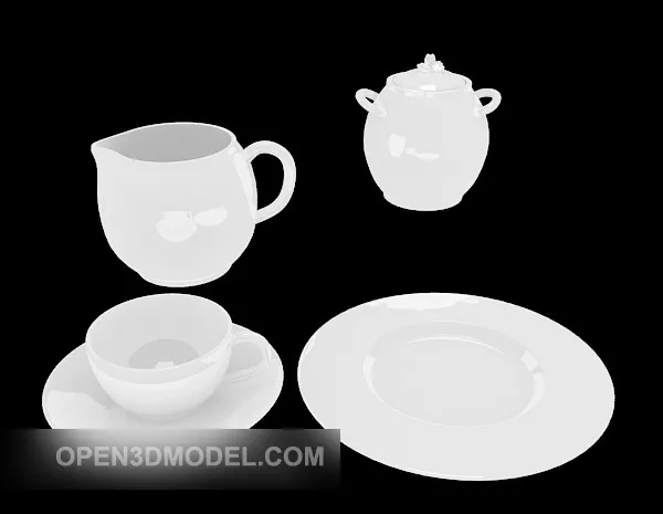 Green Cup Tableware 3d model