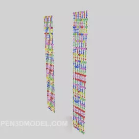 Colorful Curtain Decoration 3d model