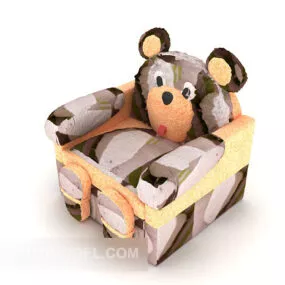 Cute Cub Kid Single Sofa 3d model