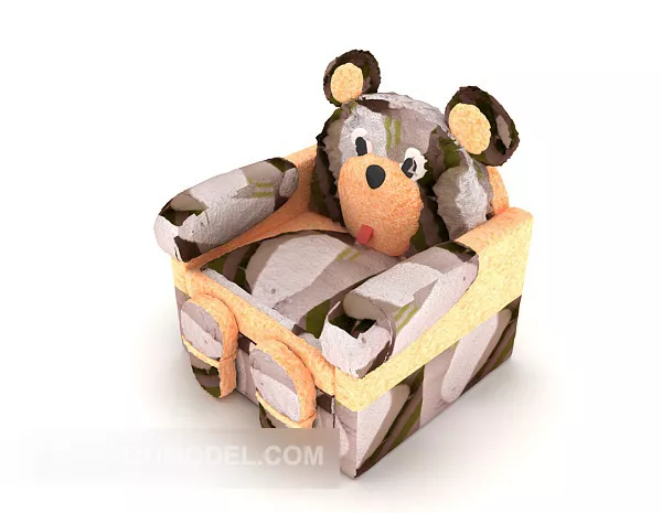 Cute Cub Kid Single Sofa 3d model Cute Cub Kid Single Sofa 3d model