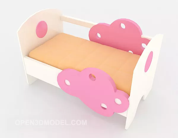 Cute Pink Kids Bed 3d model Cute Pink Kids Bed 3d model