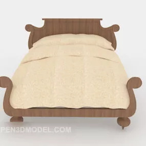 Cute Wooden Bed 3d model
