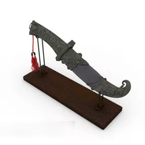 Dagger Curved Shaped Decor 3d model